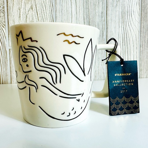 Starbucks Other - New! STARBUCKS Siren Mermaid Mug 2017 Gold Foil NWT